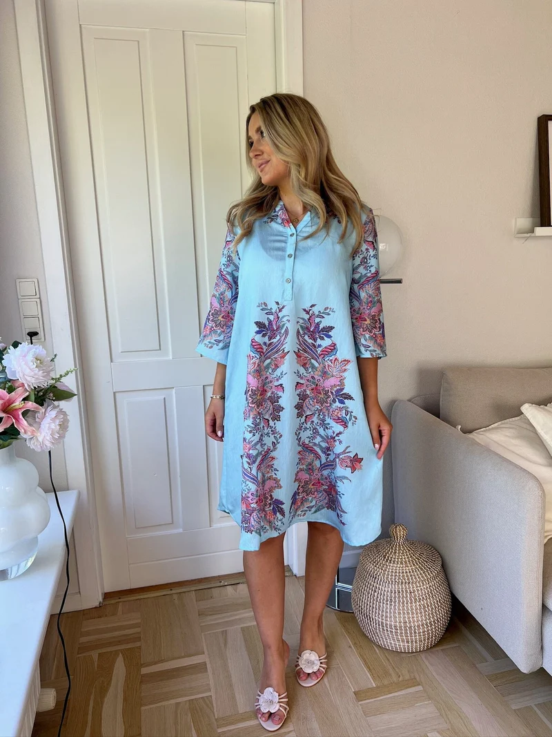 Dear Molly - Tunic Midi Dress - Blue