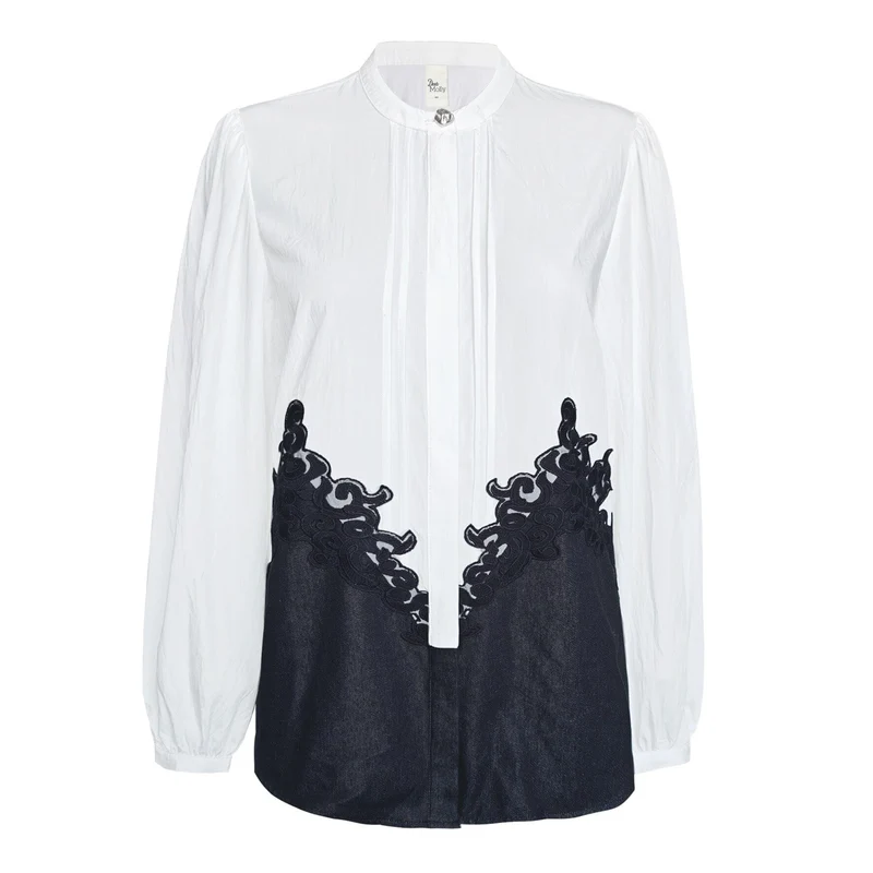 Dear Molly - Block Shirt - White With Black