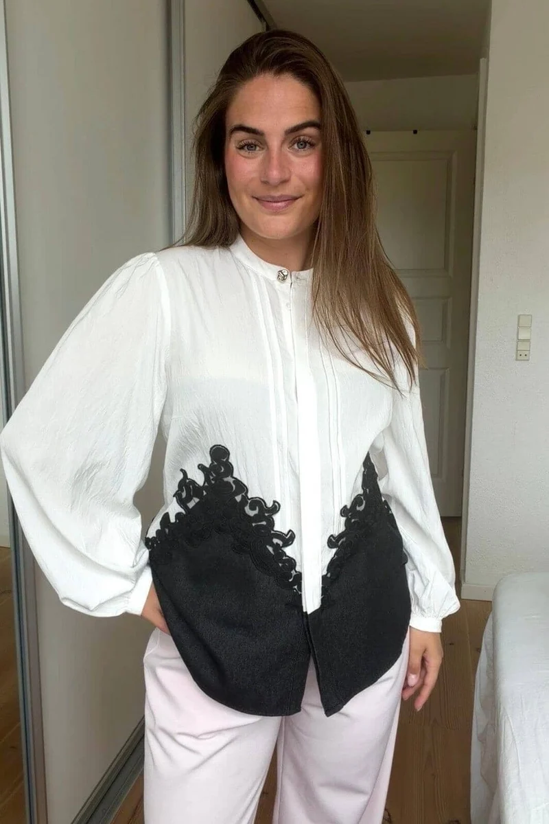 Dear Molly - Block Shirt - White With Black