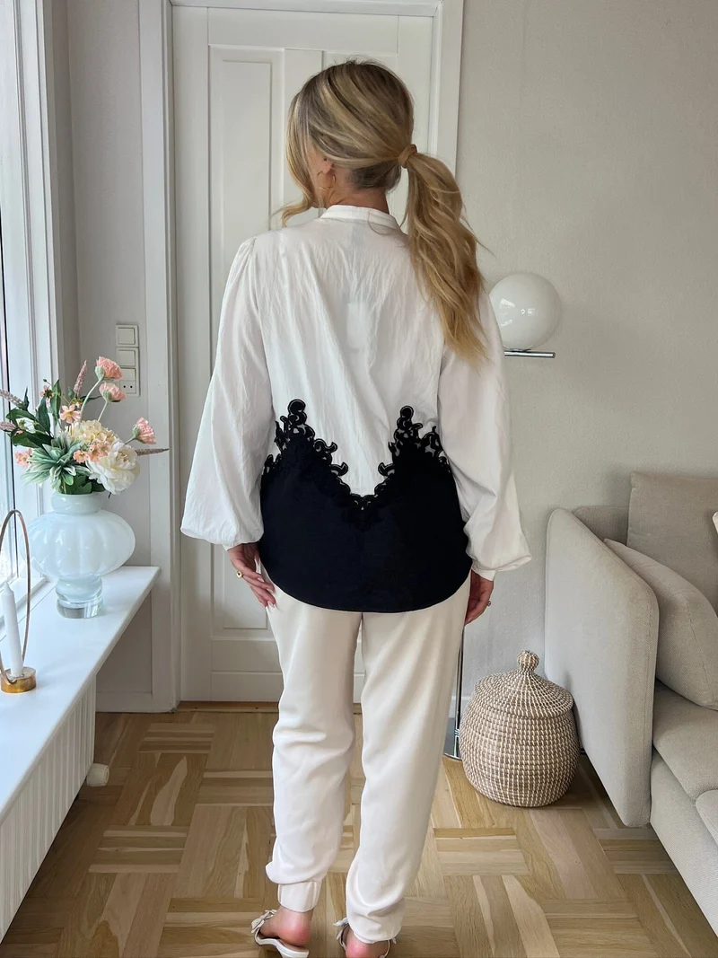 Dear Molly - Block Shirt - White With Black