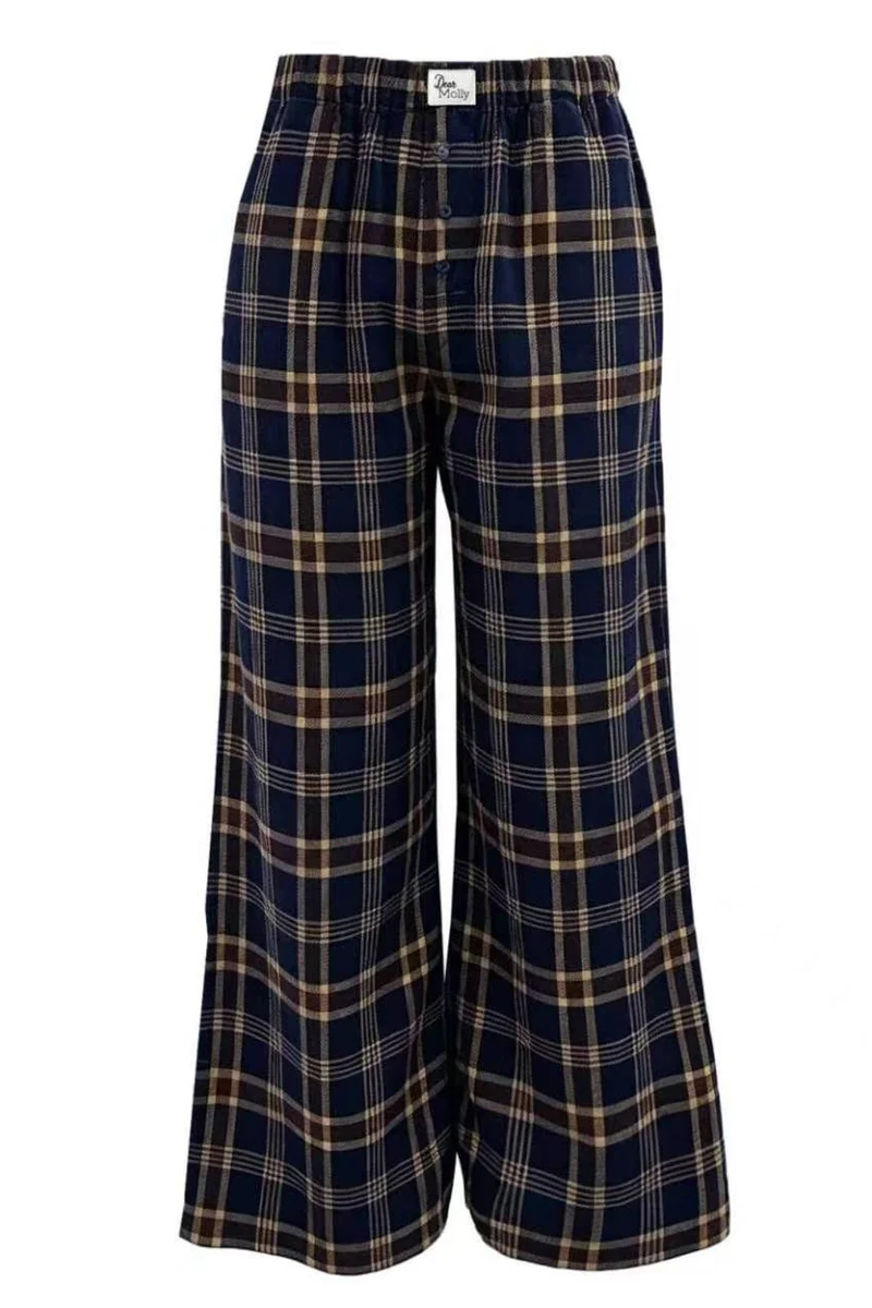 Dear Molly - Gurli Pants - Brown Blue Checker