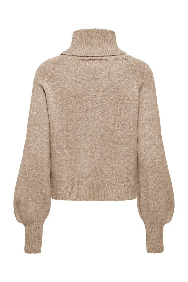 Only - Onlolivia Ls Roll Neck Cc Knt - 5101149 Humus Melange