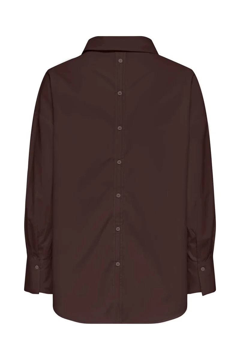 Only - Onloregon Alva Ls Back Btn Shirt - 5128801 Coffee Bean