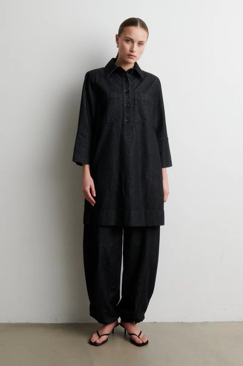 Second Female - Dera Denim Cargo Trousers 61090 - 8001 Black