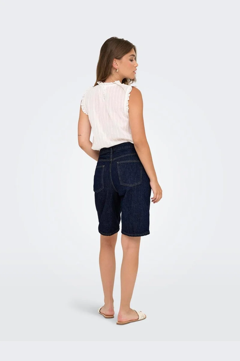 Only - Onlsonny Wide Shorts - 4940849 Dark Blue Denim Rinse