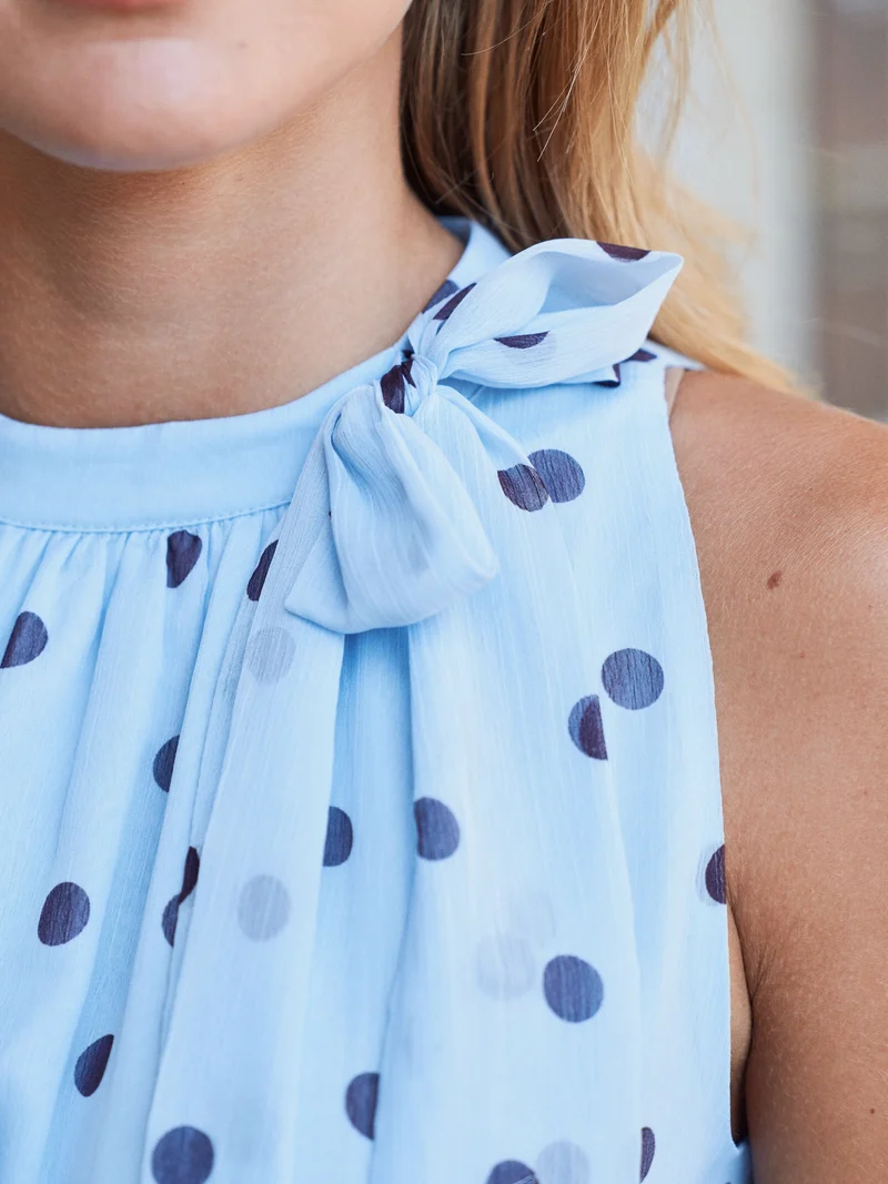 Neo Noir - Marli Big Dot Dress 167758 - 145 - Light Blue