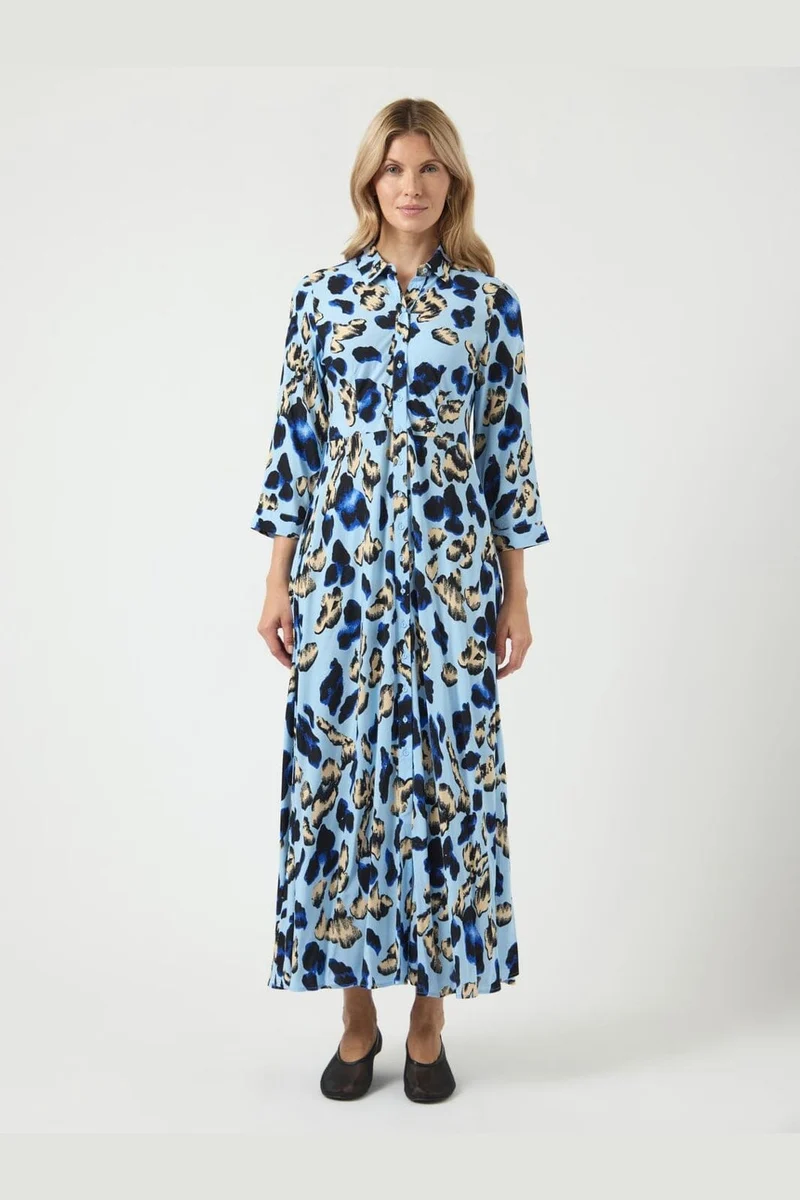 Yas - Yassavanna Long Shirt Dress - 4481807 Clear Sky Liro Print