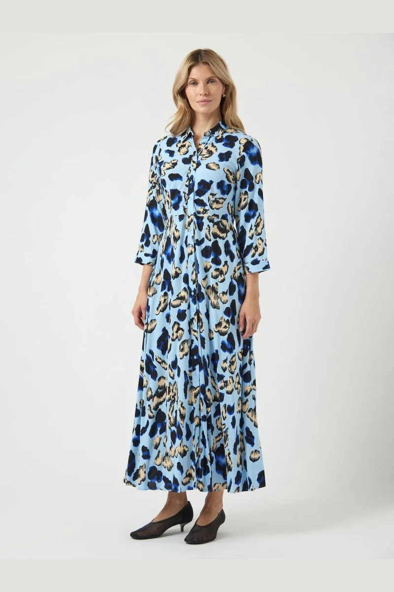 Yas - Yassavanna Long Shirt Dress - 4481807 Clear Sky Liro Print