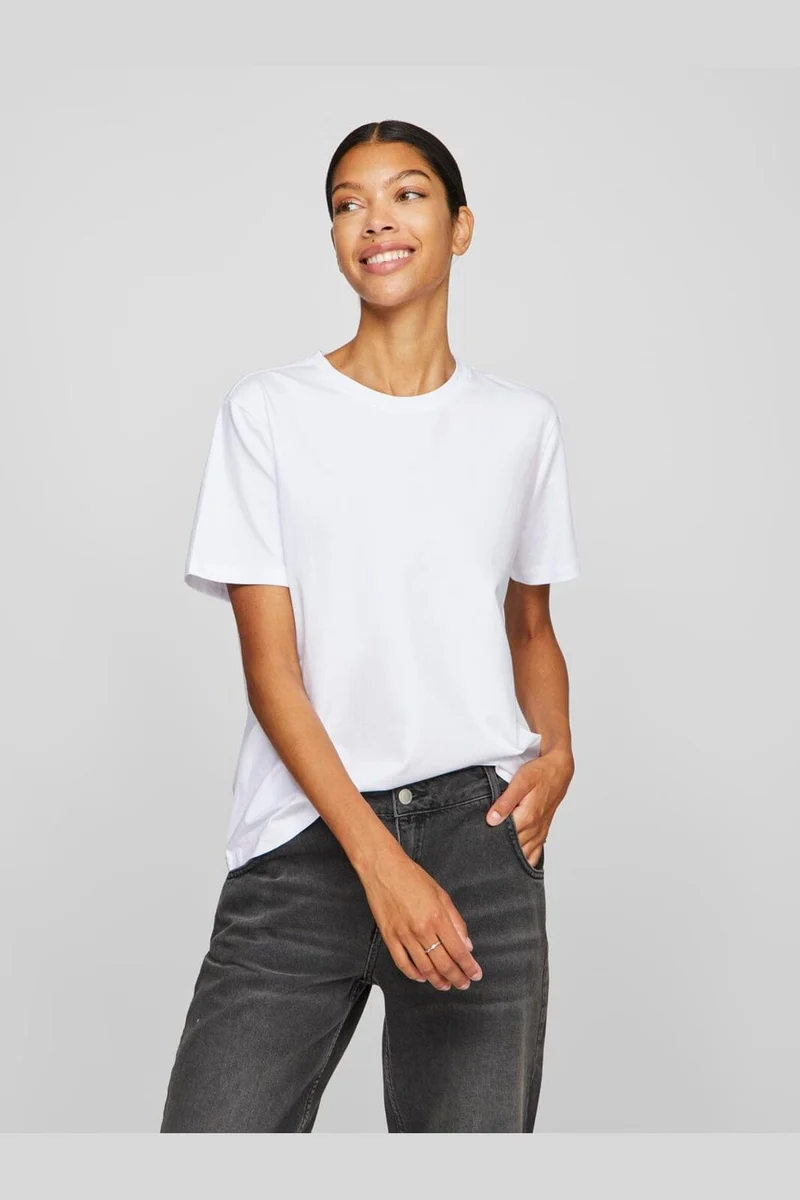 Vila - Vinora S/S T-Shirt - 4668748 Bright White