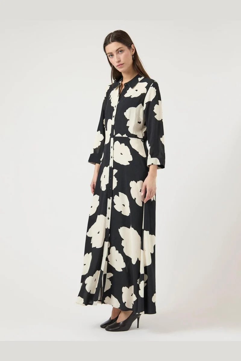 Yas - Yassavanna Long Shirt Dress - 4630883 Black Mille