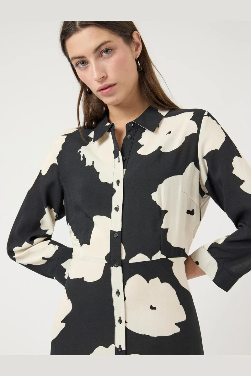 Yas - Yassavanna Long Shirt Dress - 4630883 Black Mille