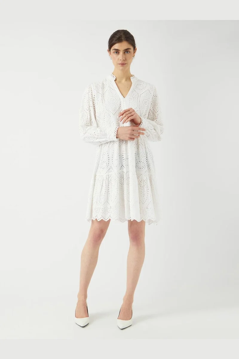 YAS - Yasholi Ls Dress S. - Star White