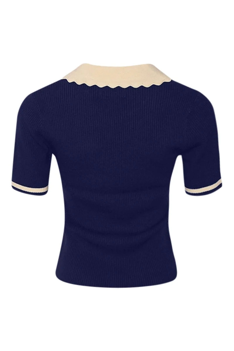 Noella - Lilo Polo Knit 13800002 - 1342 - Navy Sugar Combo