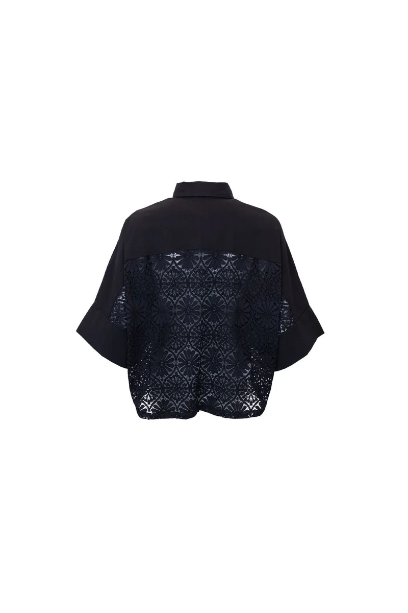 Black Colour - Bcdavina Lace Shirt 41319 - Black