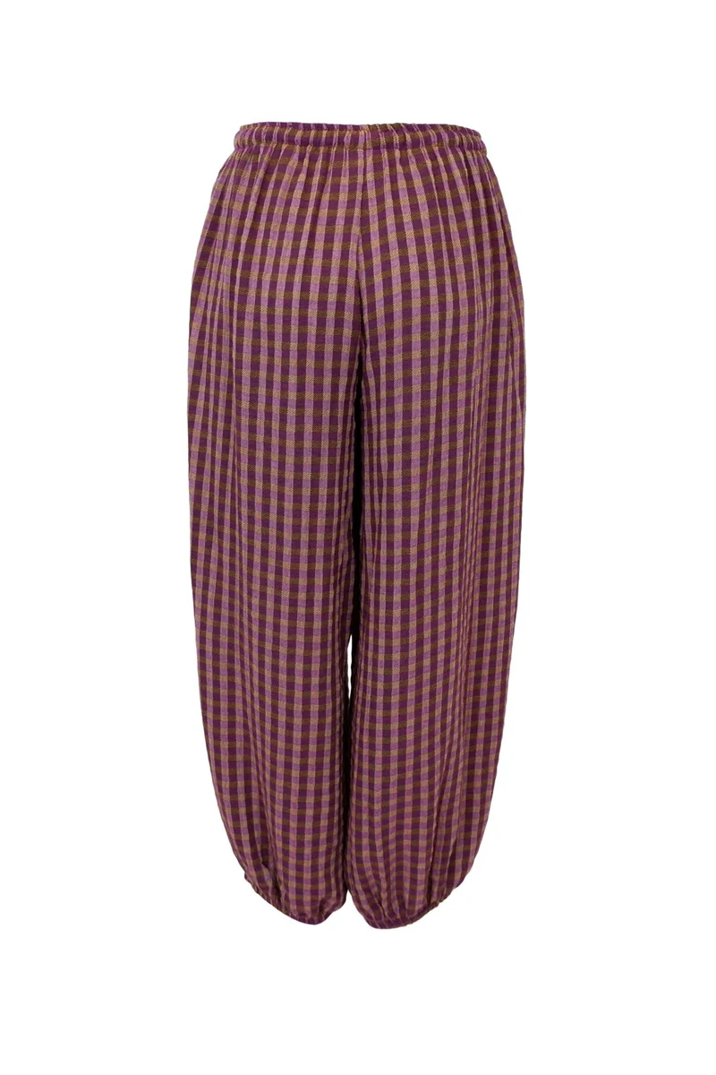 Black Colour - Bcmalle Balloon Pant 41317 - Violet Check