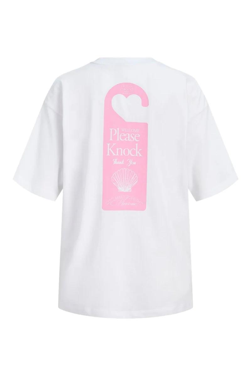 Jjxx - Jxmillow Loose Ss Tee Sp326 - 5014262 Bright White Please Knock