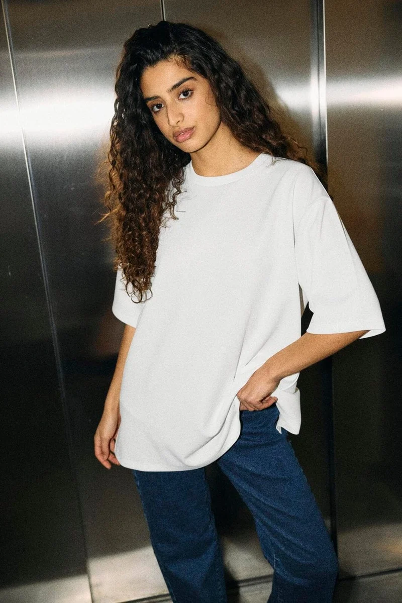 Noisy May - Nmtara S/S Oversize Bow T-Shirt - 5165147 Cloud Dancer White Satin Bow