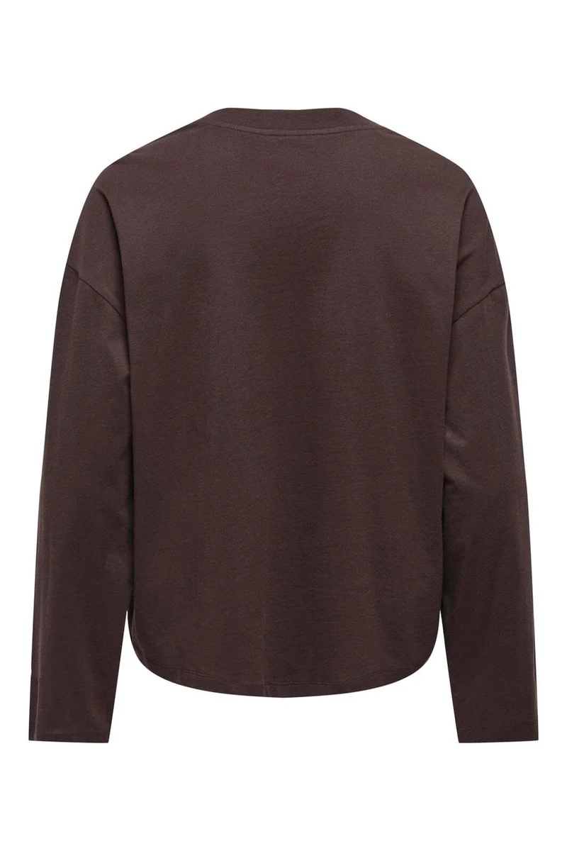Only - Onlhappy L/S O-Neck Tee - 5102898 Coffee Bean
