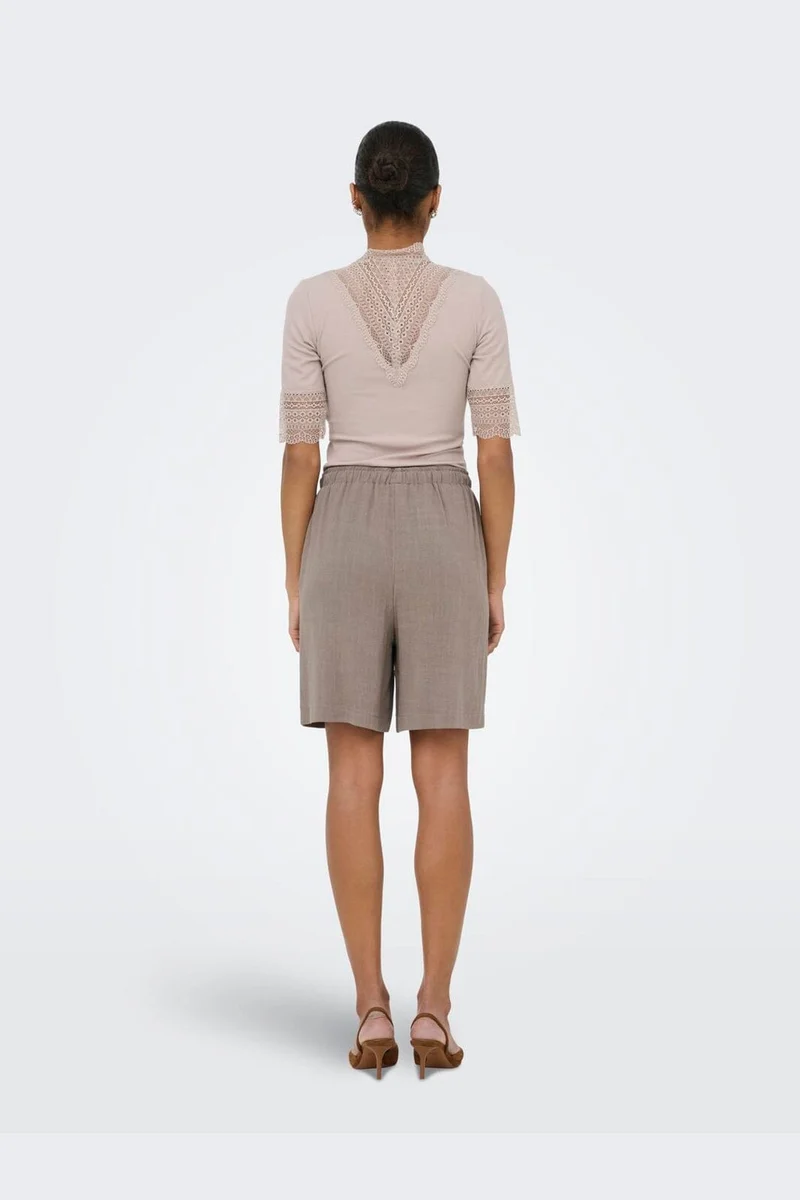 Only - Onlsiesta Pull-Up Lin Bl Shorts - 5014880 Walnut