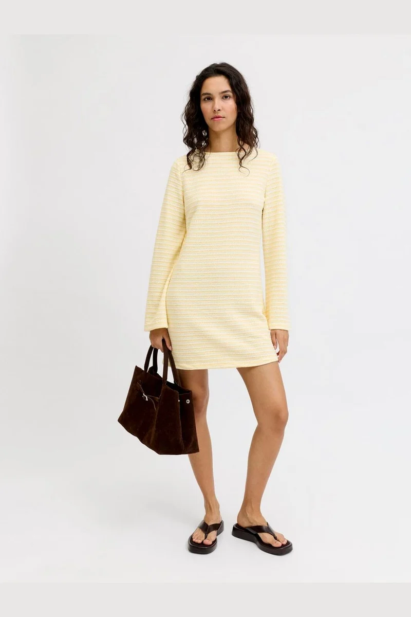Jjxx - Jxsiena Ls Open Back Dress - 5020988 Sunlight Vanilla Ice