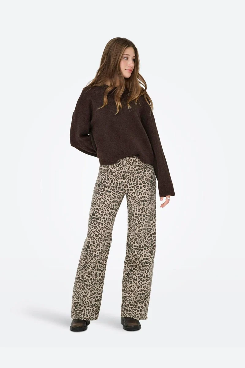 Only - Onlsimoni L/S O-Neck Pullover Knt - 4961584 Coffee Bean Melange