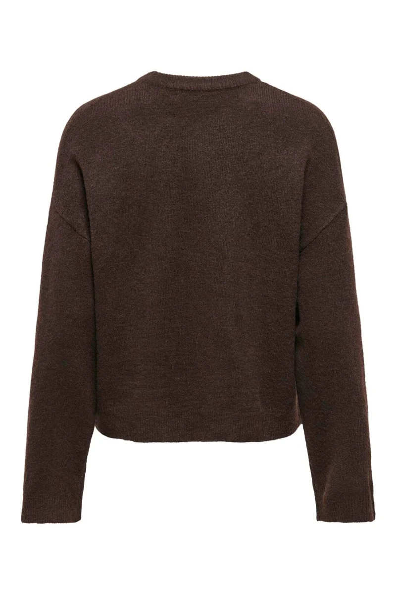 Only - Onlsimoni L/S O-Neck Pullover Knt - 4961584 Coffee Bean Melange