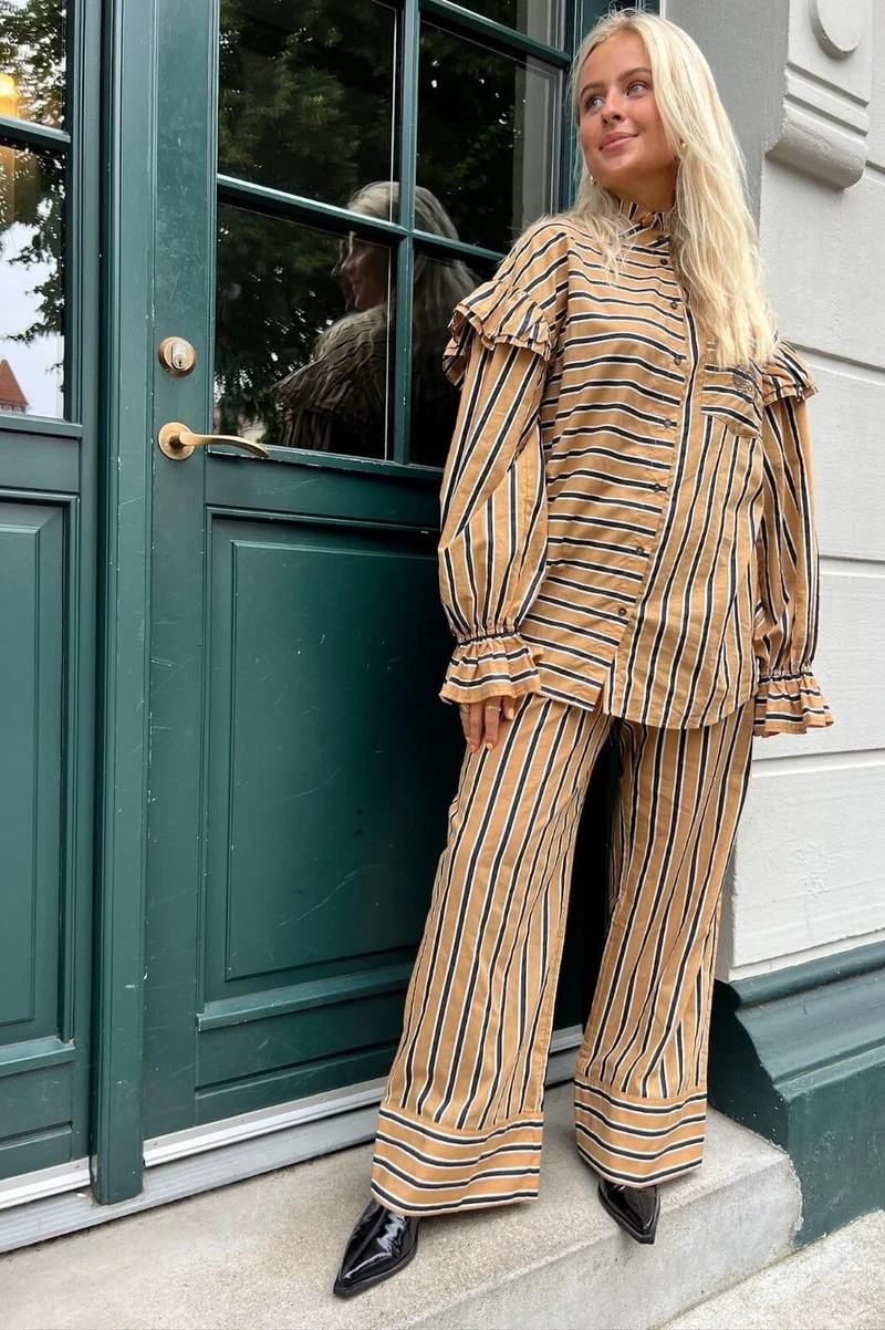 Stories From The Atelier By Copenhagen Shoes - When You Listen Pants - 0896 Golden Stripes