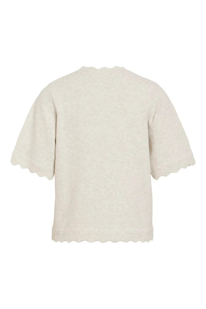 Vila - Vinikolina O-Neck 2/4 Knit Top - 5106380 Super Light Natural Melan