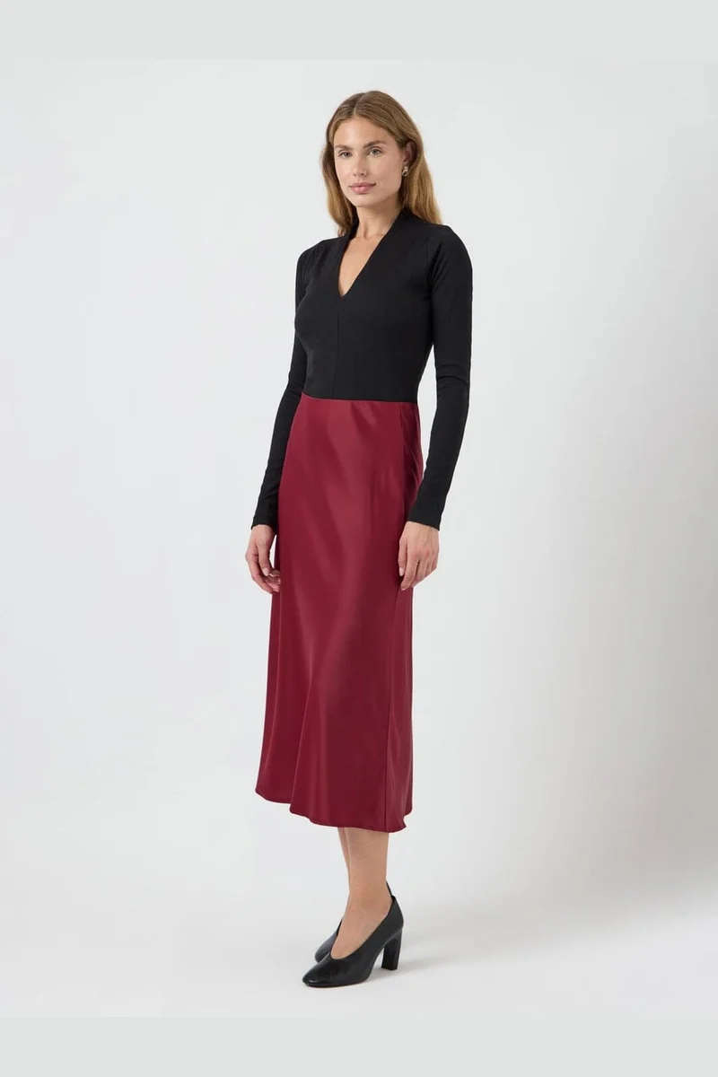 Yas - Yaspella Midi Skirt - 4791860 Tibetan Red