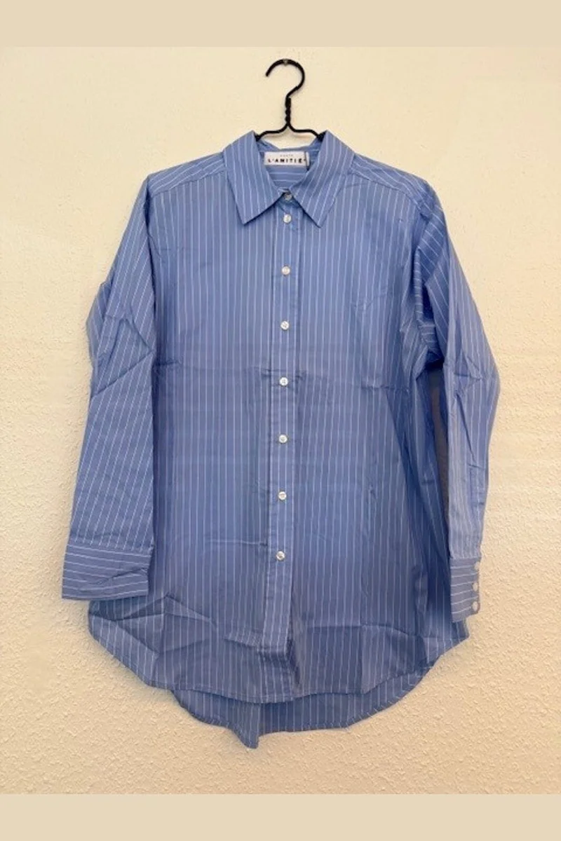 Haute L'Amitié - Sky Pin Stripe Shirt HL10886 - Pale Blue