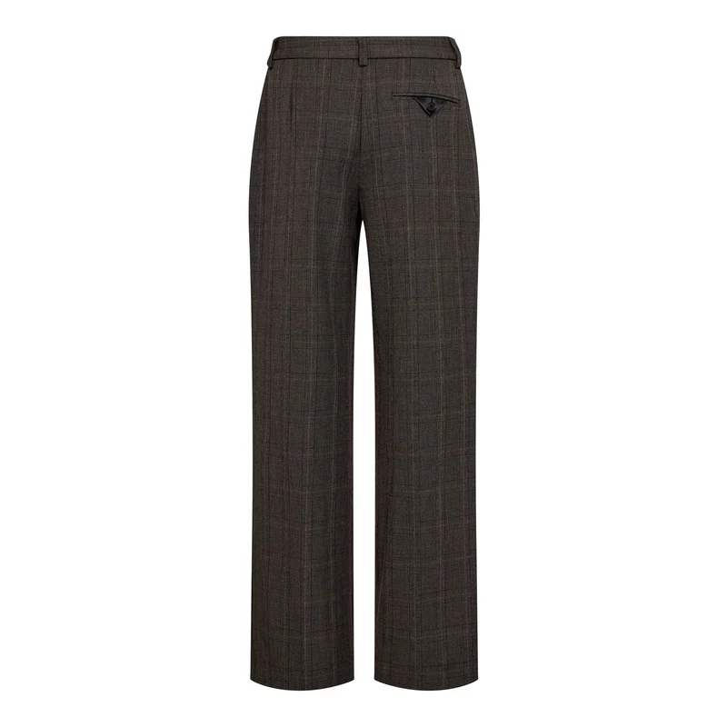 Haute L'Amitié - Check Fit Plain Pant HL10845 - Mocca