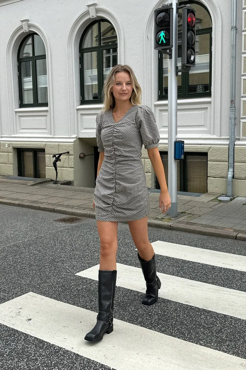 BYIC - Aliceic Dress - bsc Black Small Checks