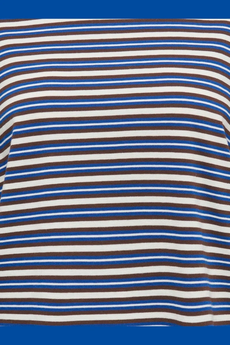 Only - Onllisa Stripe L/S Top - 5207101 Cloud Dancer Chicory Coffee/Sodalite Blue Stripe