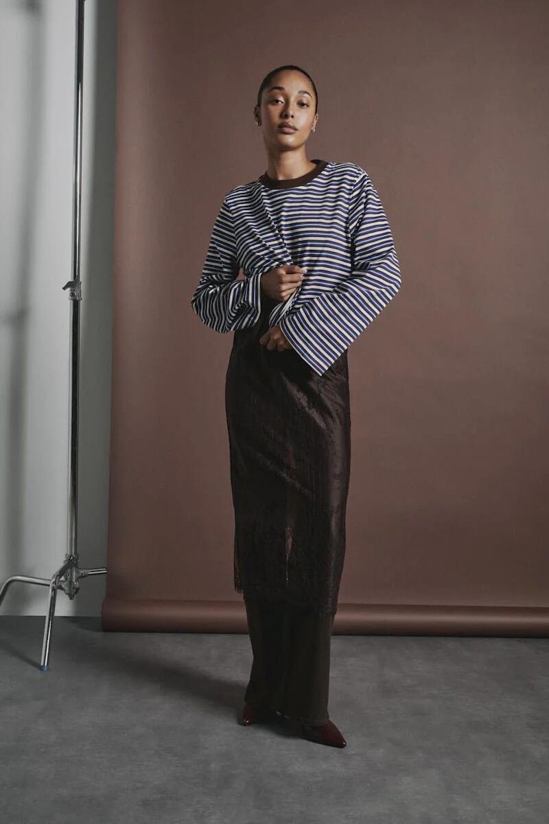 Only - Onllisa Stripe L/S Top - 5207101 Cloud Dancer Chicory Coffee/Sodalite Blue Stripe