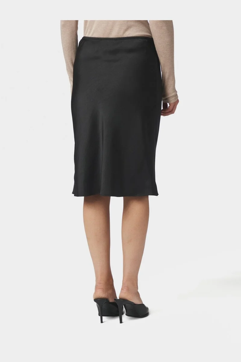 Neo Noir - Mindie Heavy Sateen Skirt 170112 - 100 - Black