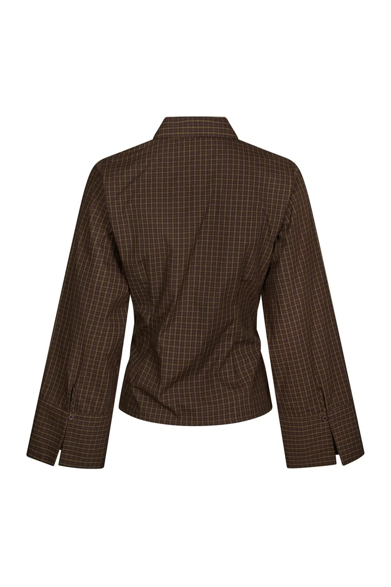 Neo Noir - Fenli Small Check Shirt 170086 - 673 - Aubergine