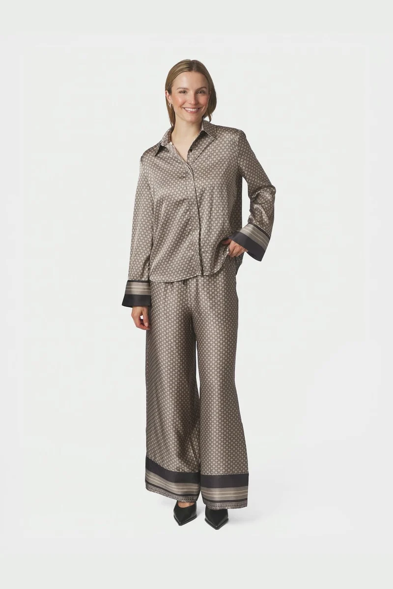 Neo Noir - Sora Pattern Pants 170076 - 123 - Beige