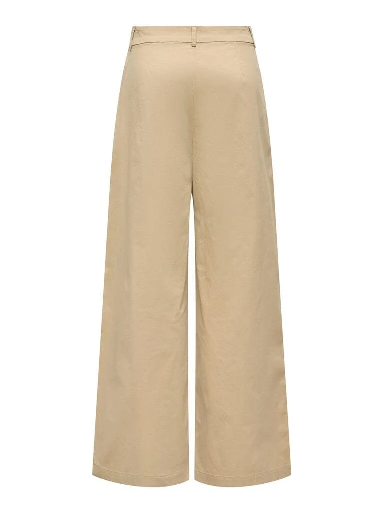 Only - Onlliana X Wide Pleat Pant Ox - 4933750 Travertine