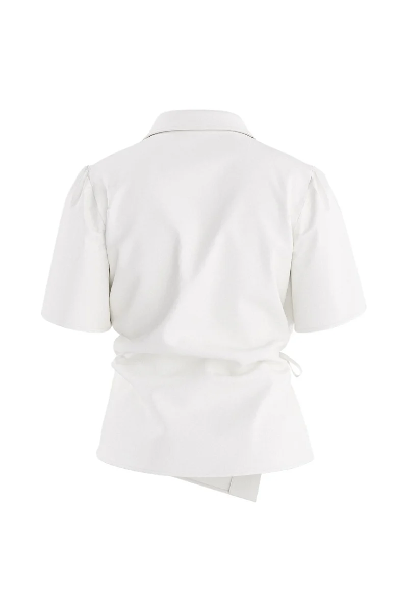 Hypedrop - Hdarlena Ss Wrap Shirt 32001132 - 5242287 - White
