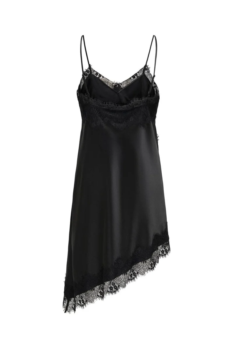 Only - Onlindona Strap Satin Lace Dress - 5102199 Black