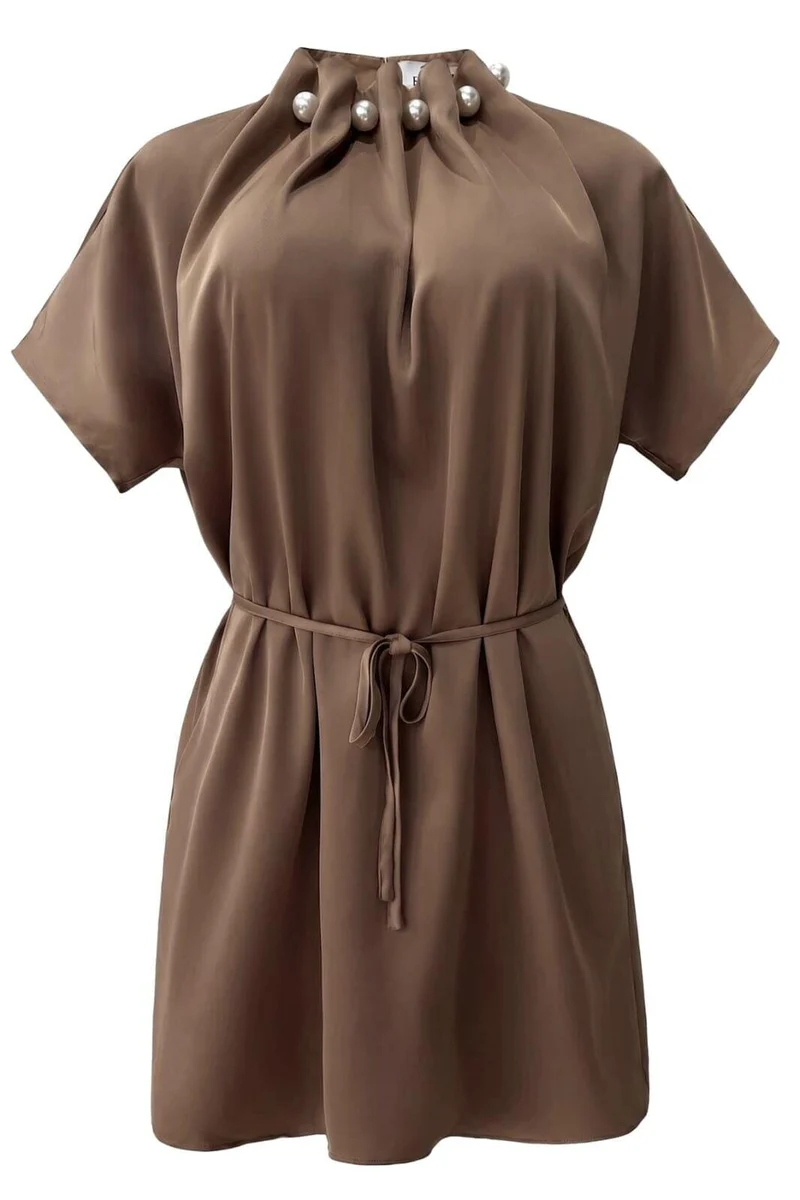 Liberte - Pip Ss Pearl Dress 22455 - Brown