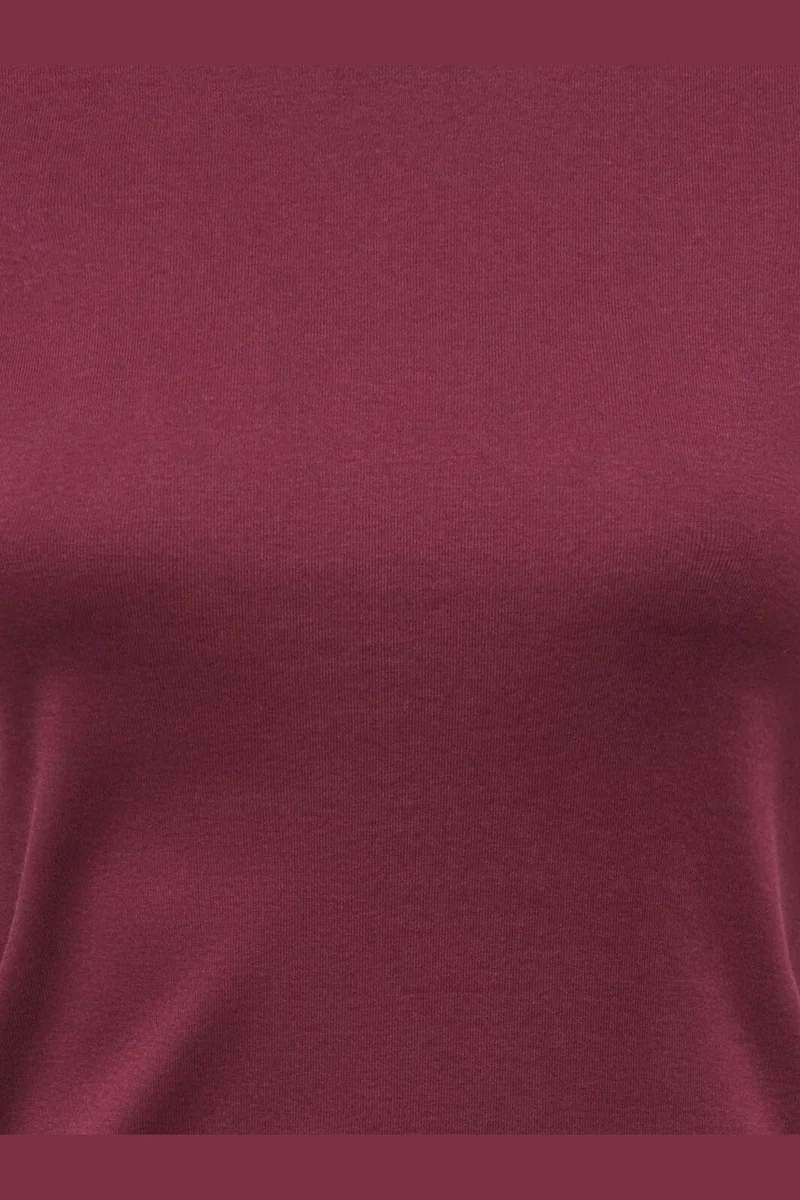 Only - Onlbina S/S Short Top Solid - 5189718 Windsor Wine Biscotfi Contrast