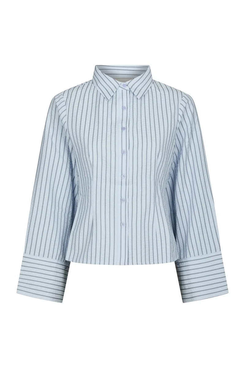 Neo Noir - Rosa Striped Crepe Shirt 169301 - 140 - Blue
