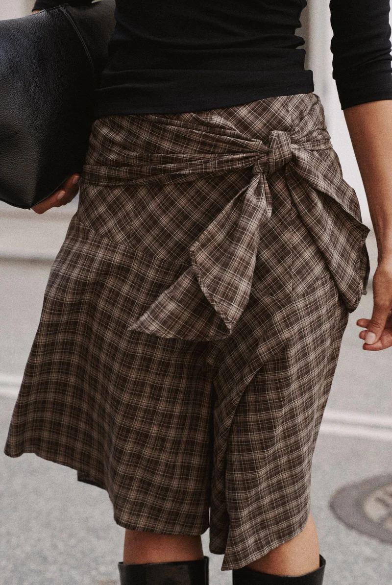 Neo Noir - Sabella Check Skirt 169596 - 980 - Brown Check