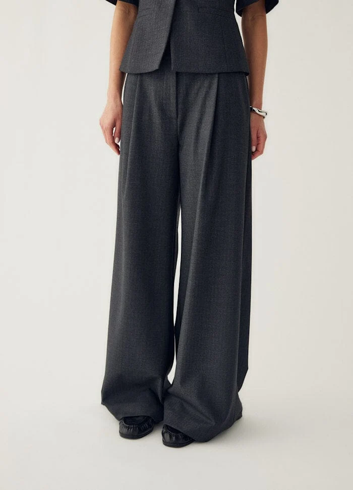 Noella - N-Kazia Pants 16150001 - 1487 - Grey Herringbone