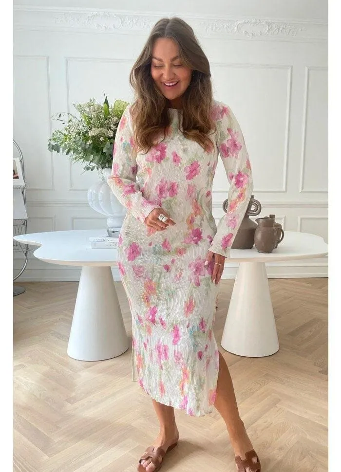 BYIC - Odaic Dress - pfbp Pink Flower Blush Print
