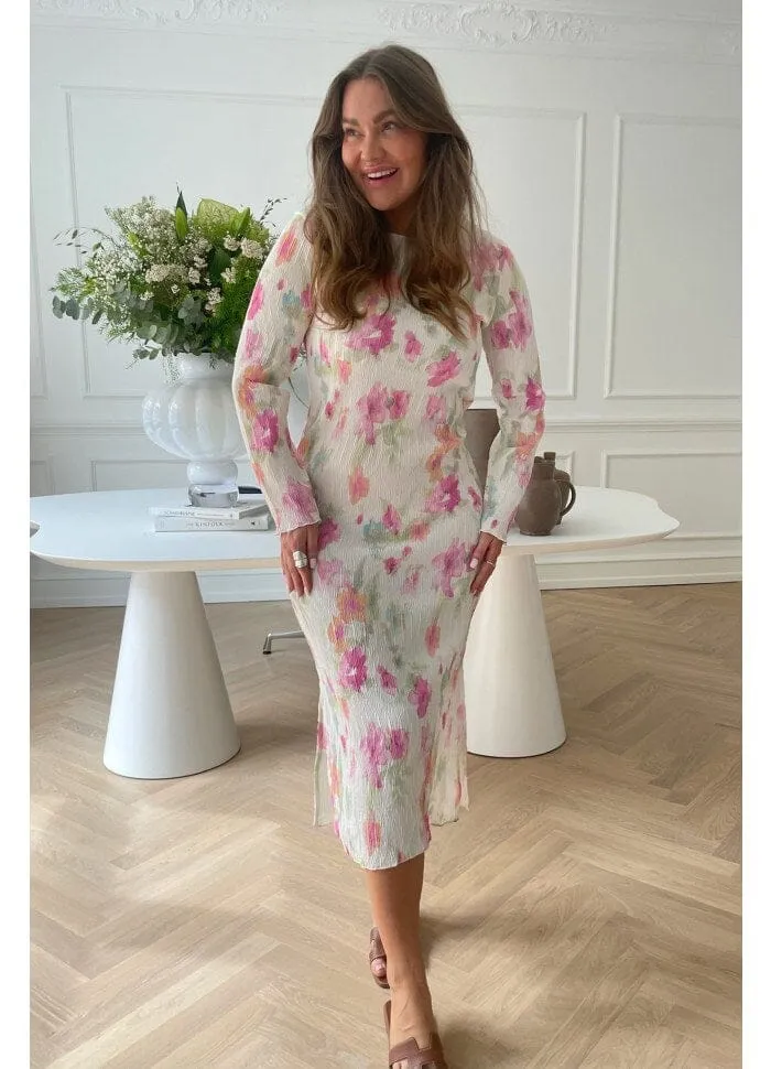BYIC - Odaic Dress - pfbp Pink Flower Blush Print
