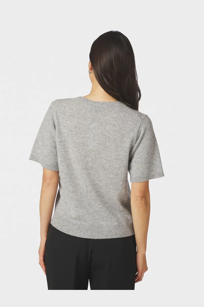 Neo Noir - Missy Wool Knit Tee 167772 - 133 - Grey Melange