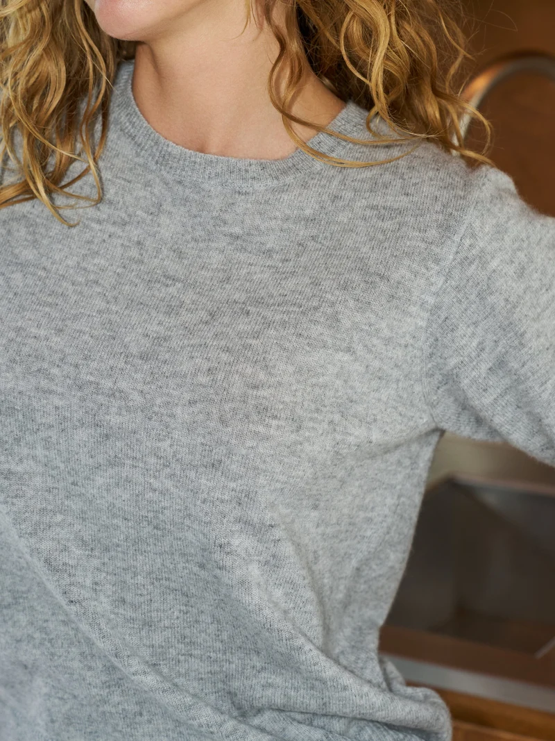 Neo Noir - Missy Wool Knit Tee 167772 - 133 - Grey Melange