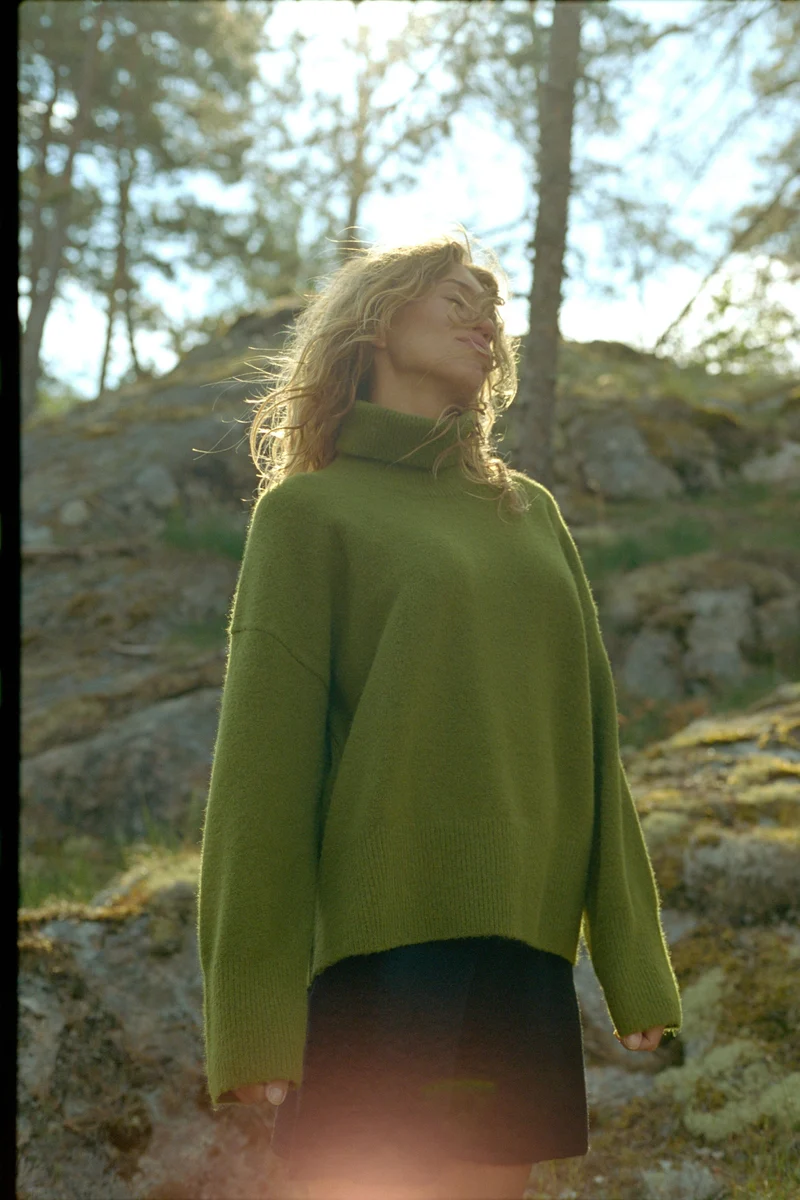 Neo Noir - Naline Knit Blouse 165512 - 340 - Sage Green